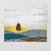 Golden Meadow with Tree and Deer Briefkaart (Achterkant)