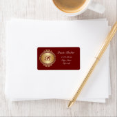 Golden Medallion Lijst Monogram Adreslabel Etiket (Insitu)