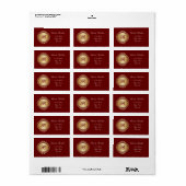 Golden Medallion Lijst Monogram Adreslabel Etiket (Full Sheet)