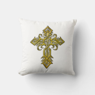 Golden Medieval Cross Sierkussen II