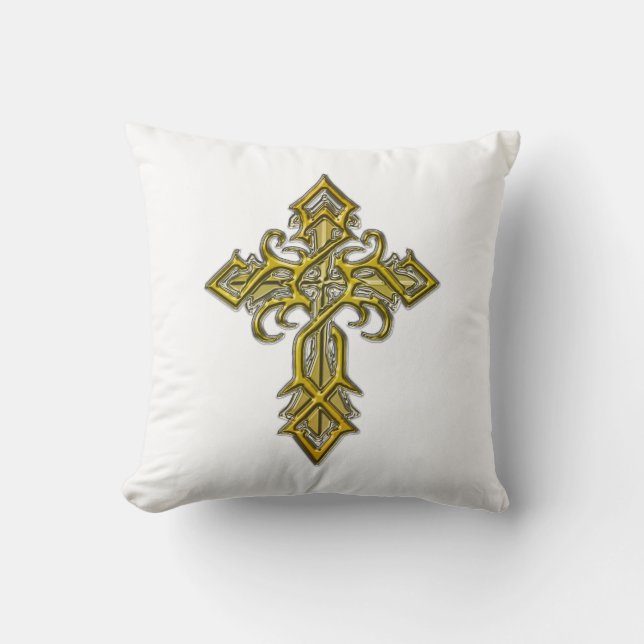 Golden Medieval Cross Sierkussen II (Voorkant)