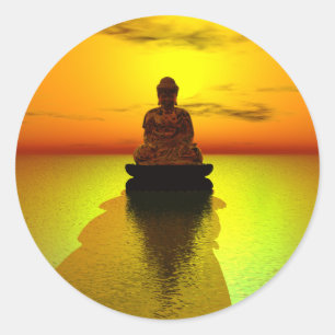 Golden Meditation 3 Ronde Sticker