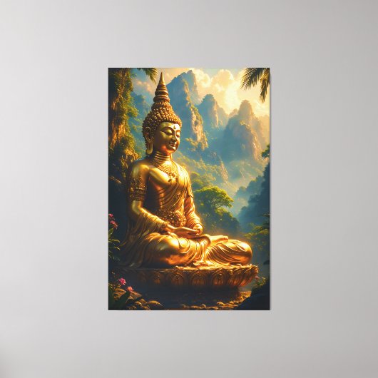 Golden Meditation in the Thai Peaks Canvas Afdruk (Voorkant)