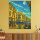 Golden Mediterranean City Vibes - Vibrant Urban Ar Canvas Afdruk (Insitu (Woonkamer))