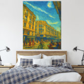 Golden Mediterranean City Vibes - Vibrant Urban Ar Canvas Afdruk (Insitu (Slaapkamer))