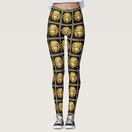 Golden Medusa in Chains Leggings (Voorkant)