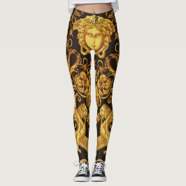 Golden Medusa met Baroque Ornaments Leggings