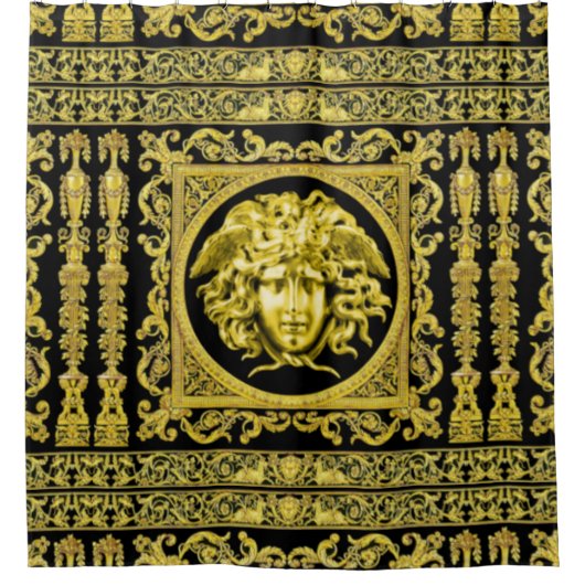 Golden Medusa Shower Curtain Douchegordijn (Voorkant)