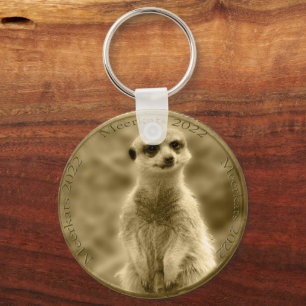 Golden Meerkat 2022 Coin, Button Keyring Sleutelhanger