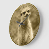 Golden Meerkat 2022-munt, grote ronde wandklok (Hoek)