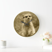 Golden Meerkat 2022-munt, grote ronde wandklok (Huis)