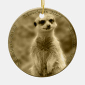 Golden Meerkat 2022 Munt, kerstsieraad Keramisch Ornament (Voorkant)