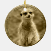 Golden Meerkat 2022 Munt, kerstsieraad Keramisch Ornament (Achterkant)
