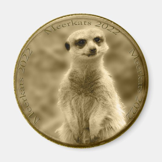 Golden Meerkat 2022 Munt, Round Magnet (Voorkant)