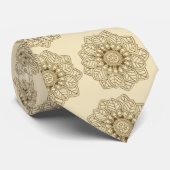 Golden Mehndi Lace over het Ivory Wedding Stropdas (Opgerold)