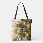 Golden Melody kerstdecor Tote Bag (Achterkant)