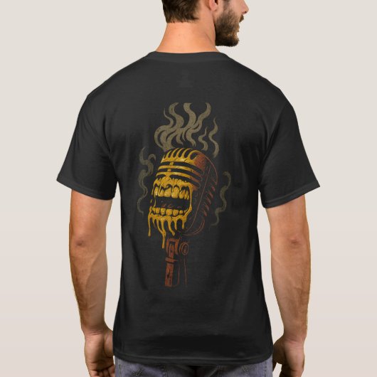 Golden Melting Microphone Art T-shirt (Achterkant)