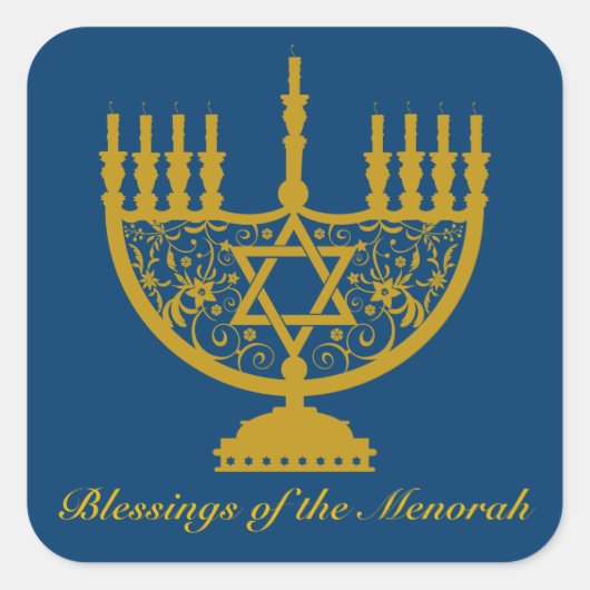 Golden Menorah Sticker (Voorkant)