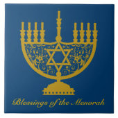 Golden Menorah Tegeltje (Voorkant)
