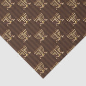 Golden Menorah Vertical Brown Stripes Tissuepapier (Detail)