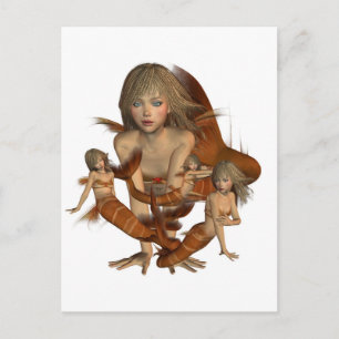 Golden Mermaid Briefkaart