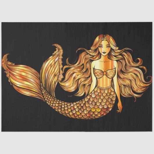 Golden Mermaid Tissue Paper Tissuepapier (Voorkant)