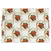 Golden Merry Christmas Gift Bag Groot Cadeauzakje (Voorkant)