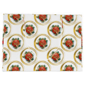 Golden Merry Christmas Gift Bag Groot Cadeauzakje (Achterkant)