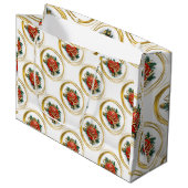 Golden Merry Christmas Gift Bag Groot Cadeauzakje (Voorkant Gekanteld)