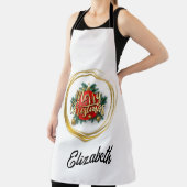 Golden Merry Christmas Personalized Apron Schort (Insitu)