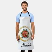 Golden Merry Christmas Personalized Apron Schort (Gedragen)