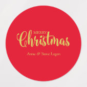 Golden Merry Christmas Quote Labels (Design 1)
