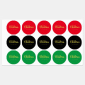 Golden Merry Christmas Quote Labels (Vel)