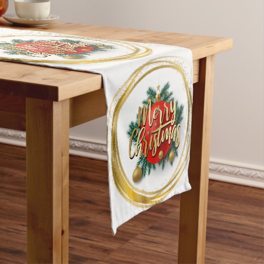 Golden Merry Christmas Table Runner Medium Tafelloper (Voorbeeld)