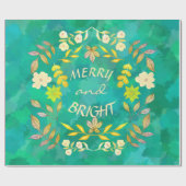 GOLDEN MERRY EN BRIGHT gepersonaliseerde papieren  Cadeaupapier (Vlak)