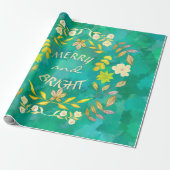 GOLDEN MERRY EN BRIGHT gepersonaliseerde papieren  Cadeaupapier (Uitgerold)
