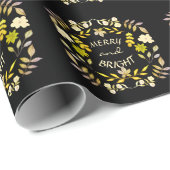 GOLDEN MERRY EN BRIGHT gepersonaliseerde papieren Cadeaupapier (Rol Hoek)