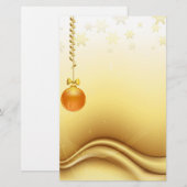Golden Merry kerst Briefpapier (Voorkant / Achterkant)