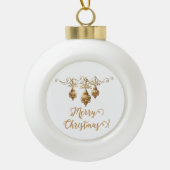 Golden Merry kerst Keramische Bal Ornament (Voorkant)