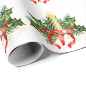 Golden Merry-kerstakelpapier Cadeaupapier (Rol Hoek)