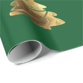 Golden Merry-kerstboom met kaarsen Elegant Cadeaupapier (Rol Hoek)