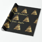 Golden Merry-kerstboom met kaarsen Elegant Cadeaupapier (Uitgerold)