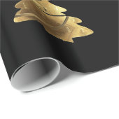 Golden Merry-kerstboom met kaarsen Elegant Cadeaupapier (Rol Hoek)