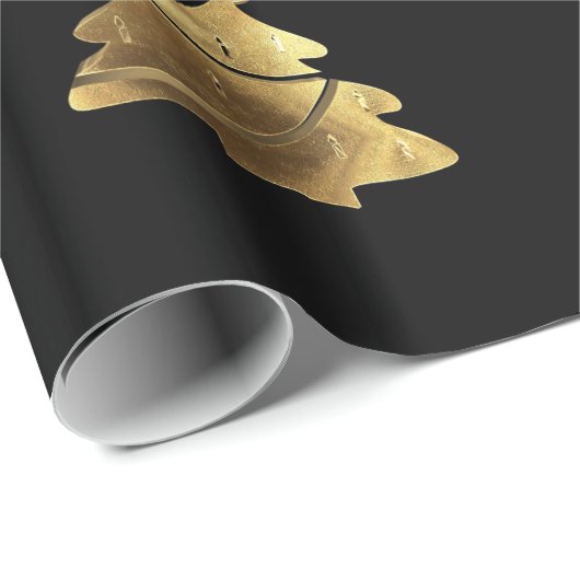 Golden Merry-kerstboom met kaarsen Elegant Cadeaupapier (Rol Hoek)