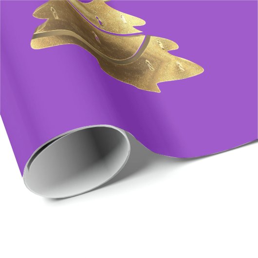 Golden Merry-kerstboom met kaarsen Elegant Cadeaupapier (Rol Hoek)