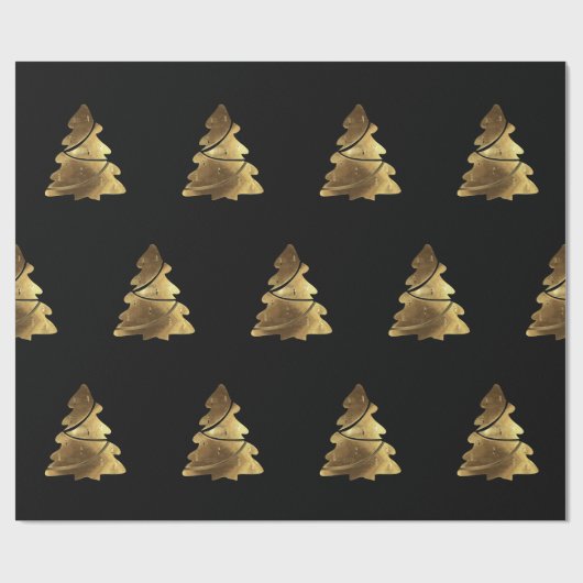 Golden Merry-kerstboom met kaarsen Elegant Cadeaupapier (Vlak)