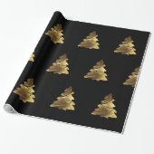 Golden Merry-kerstboom met kaarsen Elegant Cadeaupapier (Uitgerold)