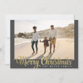Golden Merry-kerstfoto Feestdagenkaart (Voorkant)