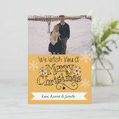 Golden Merry kerstfoto Kaart (Staand voorkant)