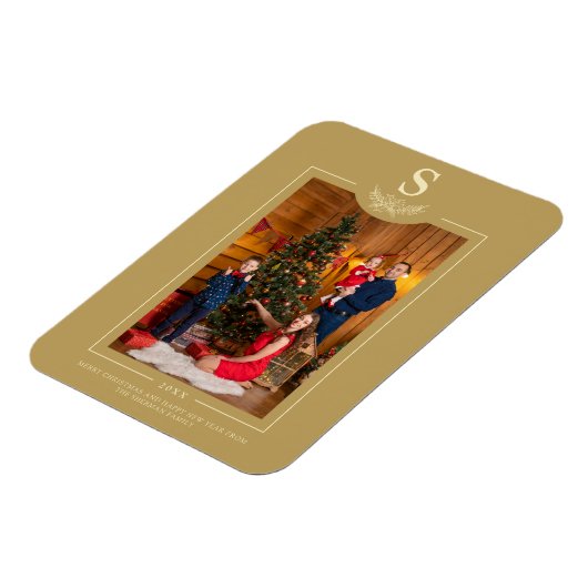 Golden Merry-kerstfotoserie Magneet (Linkerzijde)